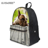 Backpack Dog Plug Print 3d - Middle School Bag - School Bag Print