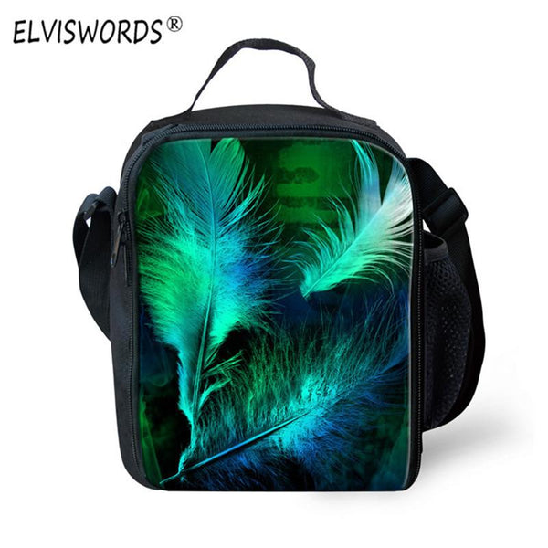 Peacock Feather - Thermal Lunch Bags - School Bag Print