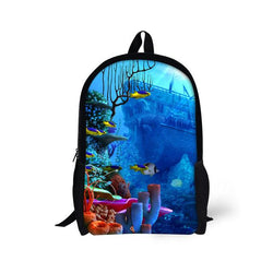 3D The Underwater World - Primary School Bag - School Bag Print