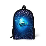 3D The Underwater World - Primary School Bag - School Bag Print