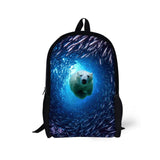 3D The Underwater World - Primary School Bag - School Bag Print