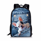 Denim Cat - Primary School Bag - School Bag Print