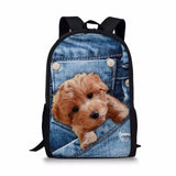 Denim Cat - Primary School Bag - School Bag Print