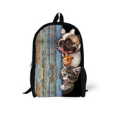 Cute Pet Dog Cat - Primary School Bag - School Bag Print