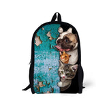 Cute Pet Dog Cat - Primary School Bag - School Bag Print