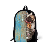 Cute Pet Dog Cat - Primary School Bag - School Bag Print